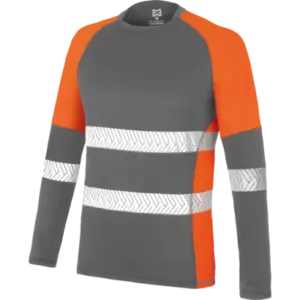 Camiseta Manga Larga Dry Tech Fluor Reflex Naranja/Gris